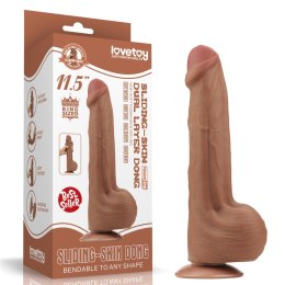 Lovetoy 11.5'' King Sized Sliding Skin Dual Layer Dong Brown