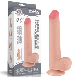 Lovetoy 9'' Sliding Skin Dual Layer Dong Flesh