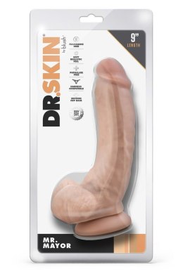 Blush DR. SKIN MR. MAYOR 9 INCH DILDO WITH BALLS BEIGE