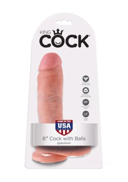 Pipedream Cock 8 Inch With Balls Light skin tone