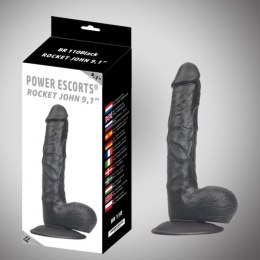 Power Escorts Rocket john 9,1 inch black realistic dildo 9,1 inch / 23 cm