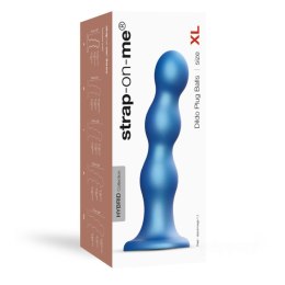 Strap-on-me DILDO PLUG BALLS METALLIC BLUE - XL