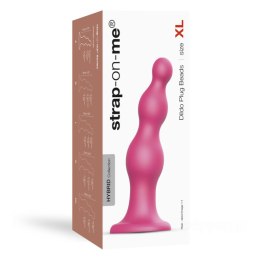 Strap-on-me DILDO PLUG BEADS METALLIC RASPBERRY PINK - XL