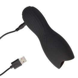 Loveline Vibrating Masturbator Sleeve - Licorice Black