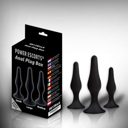 Power Escorts Plug - Anal Plug box 3 pack black