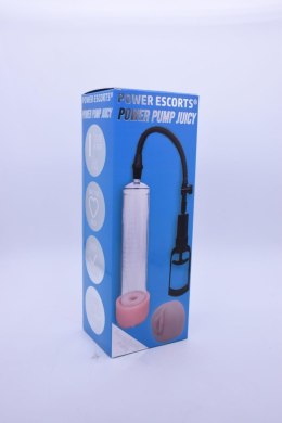 Power Escorts Power Escorts -Power Pump Juicy - Penis Pump - With Improved Exchangeable Pussy - Black/Transparant