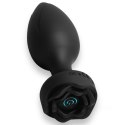 Power Escorts Power Escorts - Princess Plug - Remote Rose Design Plug - USB Rechargeable - 10 Functions - Black