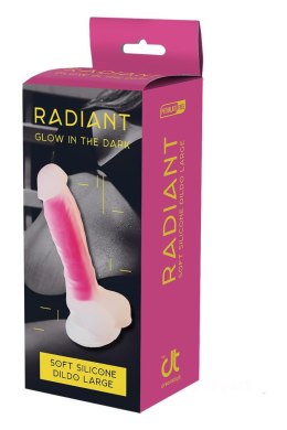 Dream Toys RADIANT SOFT SILICONE GLOW IN THE DARK DILDO LARGE PINK