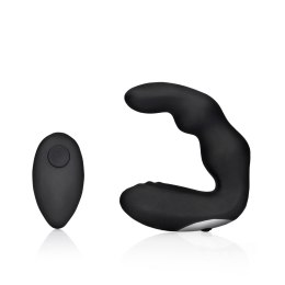 Ouch! Bent Vibrating Prostate Massager with Remote Control - Black