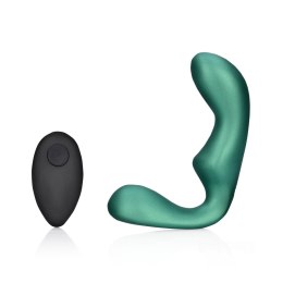 Ouch! Pointed Vibrating Prostate Massager with Remote Control - Metallic Green