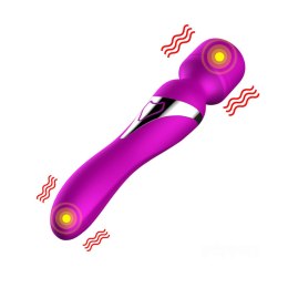 B - Series Fox Stymulator-Silicone Dual Massager USB 7+7 Function Purple