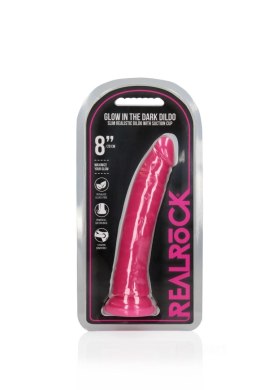 RealRock Slim Realistic Dildo with Suction Cup - Glow in the Dark - 8'' / 20 cm