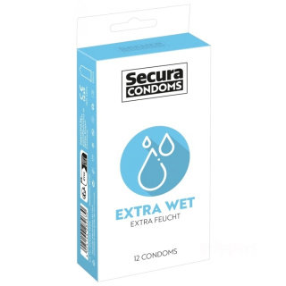 Secura Condoms Extra Wet mocno nawilżone prezerwatywy 12 szt.