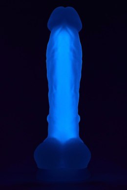 Dream Toys RADIANT SOFT SILICONE GLOW IN THE DARK DILDO MEDIUM PURPLE